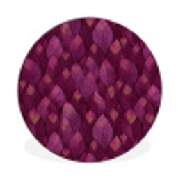 Bladeren - Patroon - Burgundy Wandcirkel aluminium klein 190 -3d