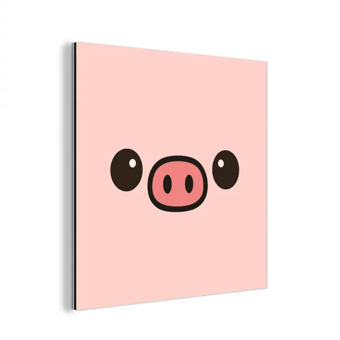 Varken - Roze - Minimalistisch aluminium wit klein -3d