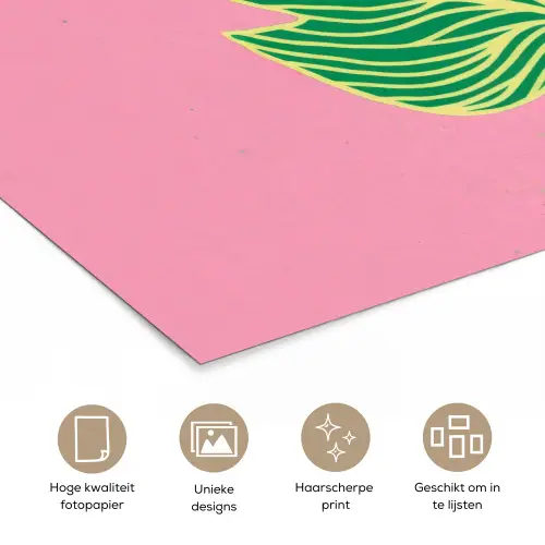Blad - Groen - Illustratie - Minimalistisch poster papier klein -closeup_NL
