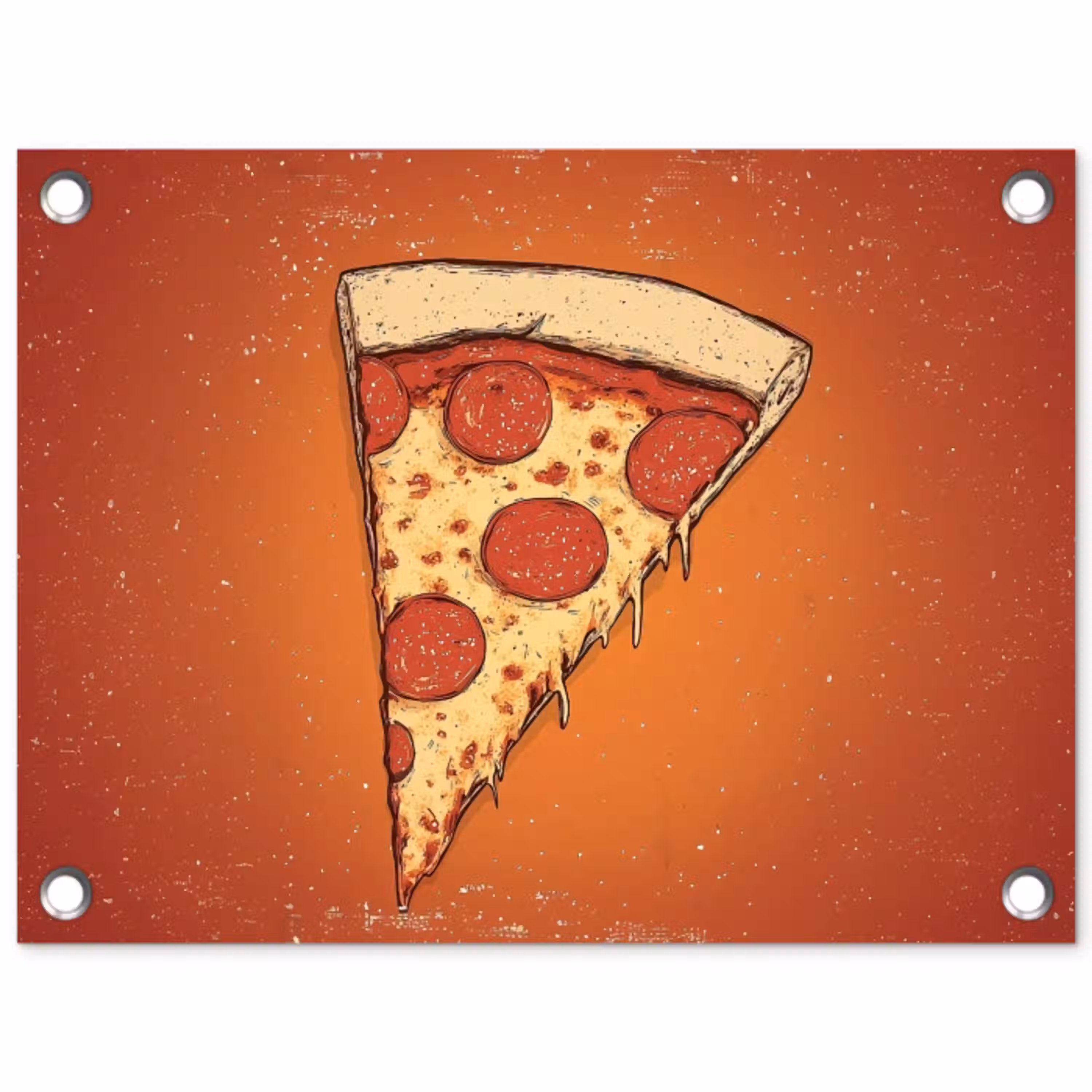 Pizza - Kaas - Rood - Pepperoni tuinposter los doek klein -3d