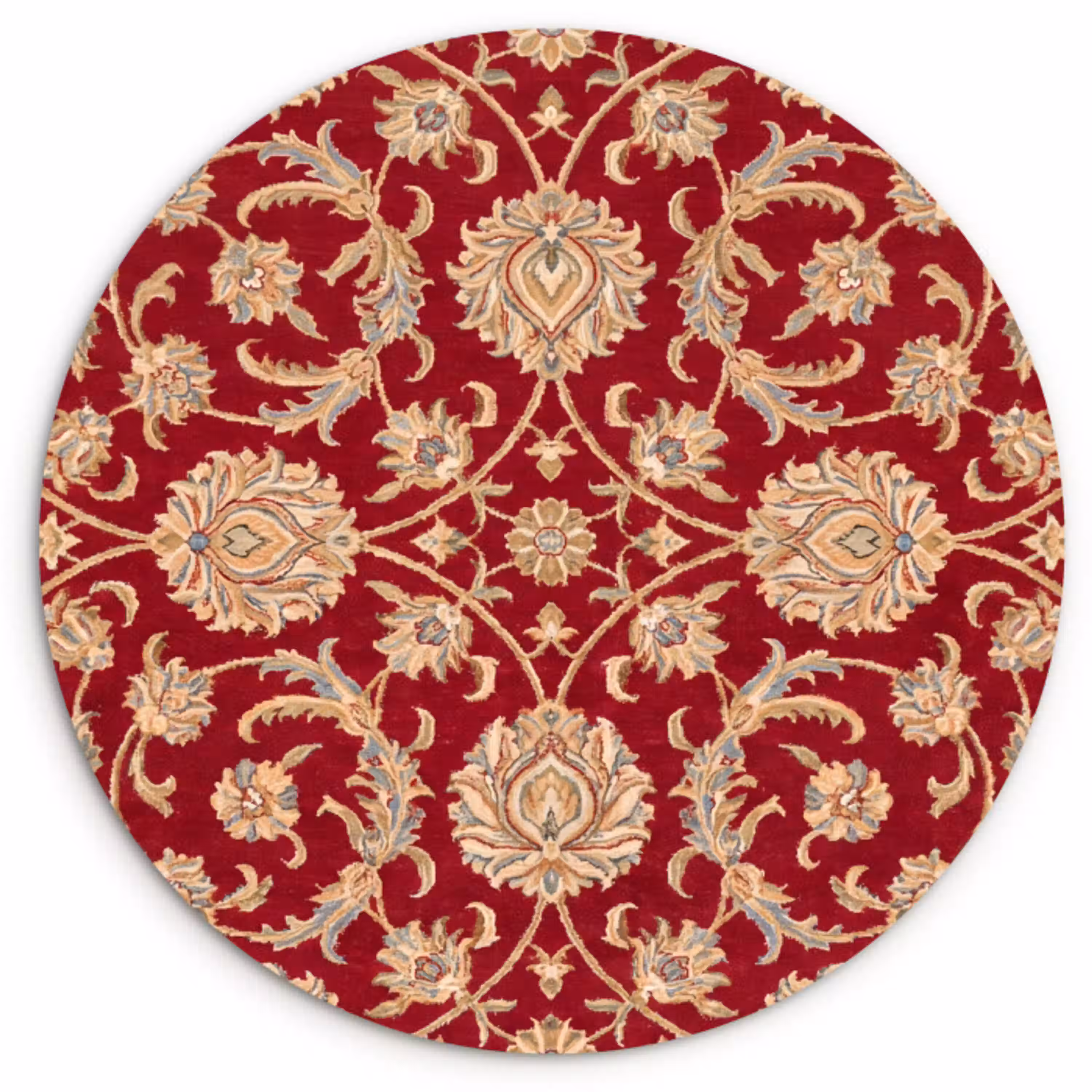 Patroon - Bloem - Klassiek - Oosters - Rood Wandcirkel kunststof plaat 5mm dik klein -3d