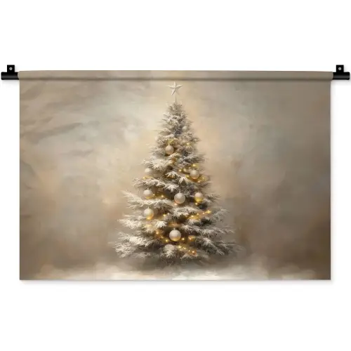 Kerst - kerstboom - Sneeuw - Art Wandkleed katoen klein -zz3d