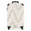 Patroon van bladeren in beige met wit NBS - Handbagage koffer - Unisex middel -productfoto_recht