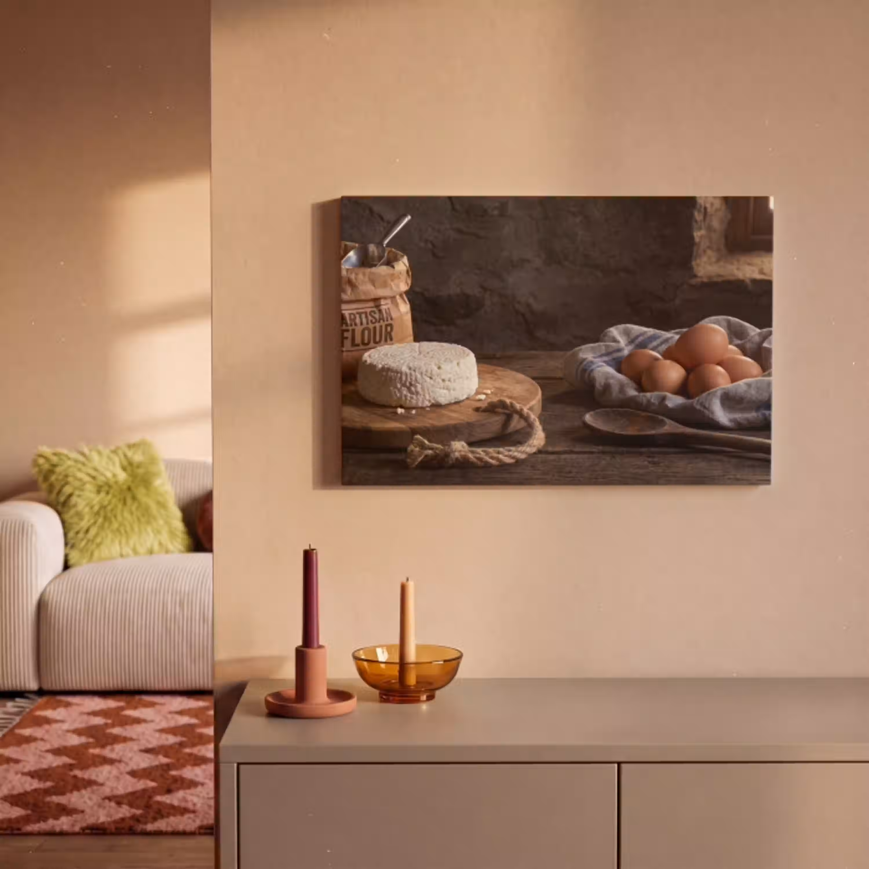 Meel - Eieren - Eten canvas 2cm klein -sfeer1