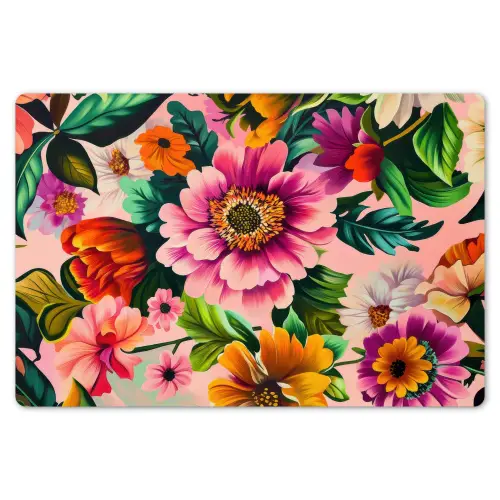 Bloemen - Kleurrijk - Roze Placemat vinyl groot -zzsfeer1_Kitchenyeah-website
