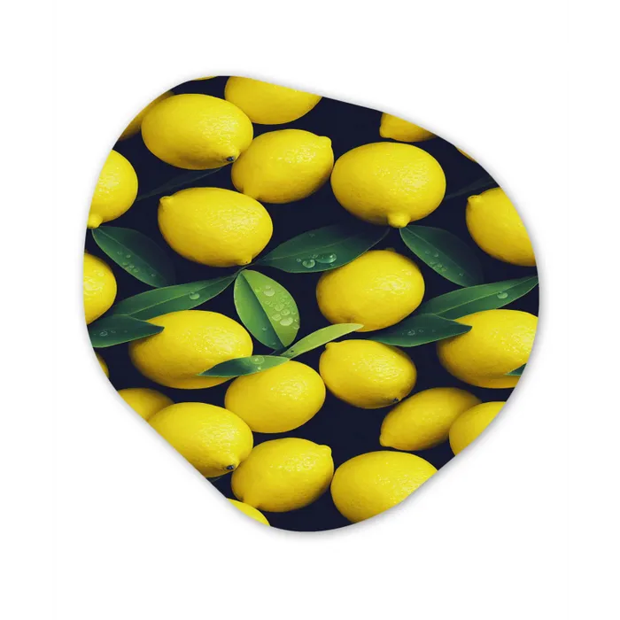 Gele - Citroenen - Druppels - Fruit Wandcirkel Organisch Forex 3mm klein 629 -3d