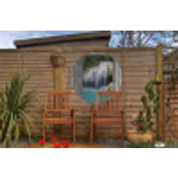 Doorkijk - Waterval - Natuur - Landschap Wandcirkel tuinposter met ringen klein -buiten3