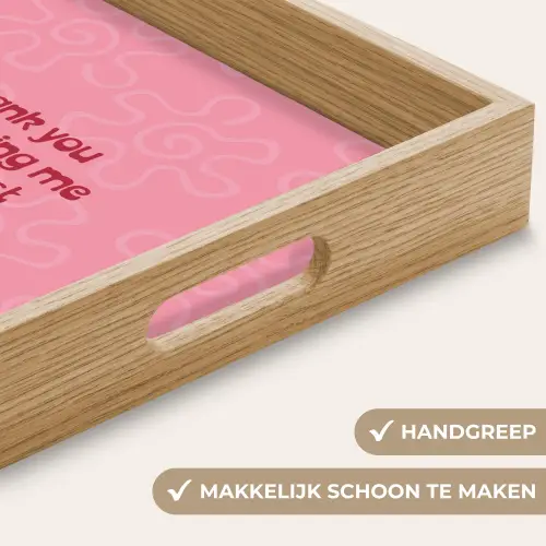 Tekst - Rood - Moederdag Dienblad Rechthoek middel -USP_HandgreepNL