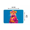 Muis - Kimono - Bloemen - Blauw Placemat vinyl groot -specs