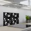 Wit - Zwart - Vormen - Patroon keuken achterwand spatscherm klein 900 -3d_schuin