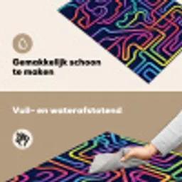 Retro - Abstract - Neon Inductie beschemer met haakjes klein -ky-schoon-nl