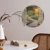 Doorkijk - Bloemen - Natuur - Zon - Pad Akoestische PET Vilt - Rond klein -sfeer3