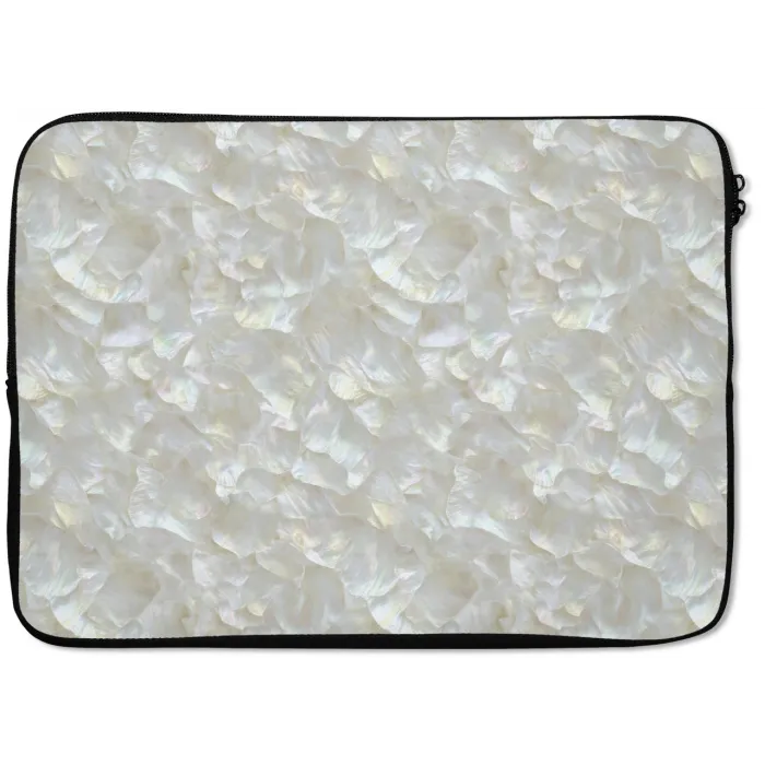 Parelmoerglans - Wit - Schelp laptophoes neopreen klein 279 -zkaufland3dotto