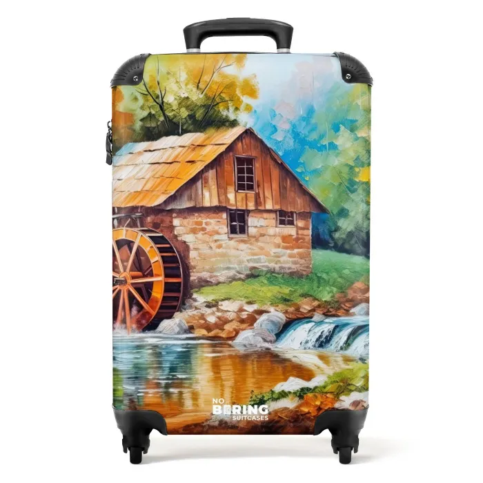 Landschap - Schilderij - Huis - Kunst - Herfst NBS - Handbagage koffer - Kinderen Unisex middel -productfoto_recht