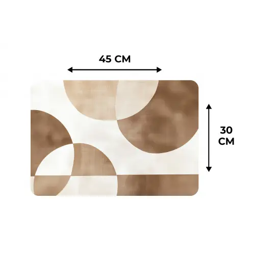 Snijdende cirkels - Overlappende vlakken Placemat vinyl groot -specs