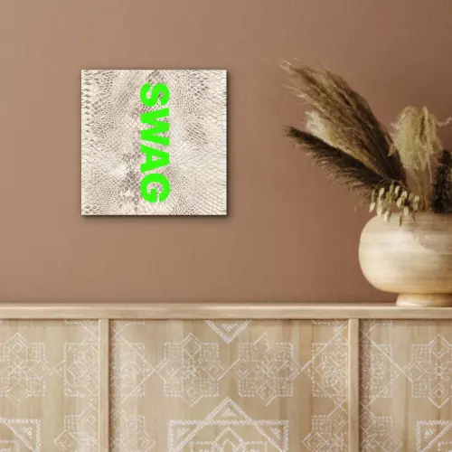 Slangenprint - SWAG - Neon - Groen aluminium wit klein -sfeer4