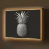 Ananas - Gedetailleerd - Bladeren Light Box met batterij (Wandlamp) middel -z3d_website
