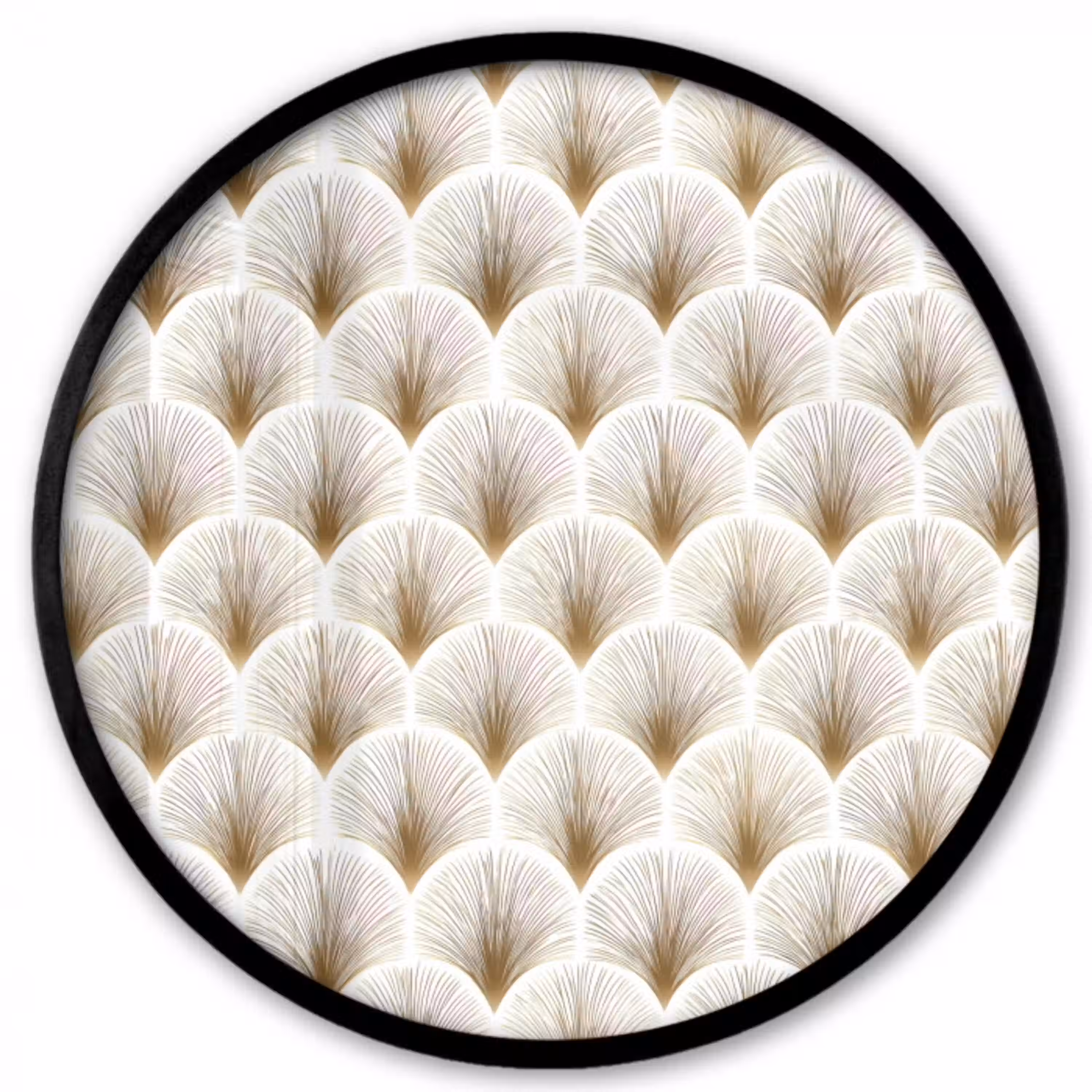 Waaiers - Art Deco - Elegant - Goud - Wit Fotolijst rond zonder passe partout klein 856 -3d