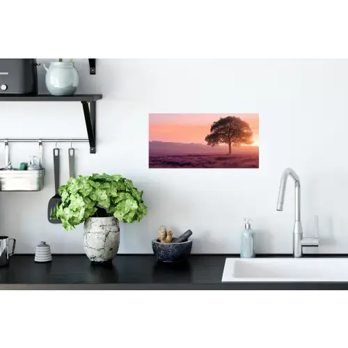 Boom - Heide - Zonsopgang Muursticker klein -keuken