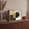 Abstract - Modern - Zwart - Goud Light Box met batterij (Wandlamp) middel -sfeer2