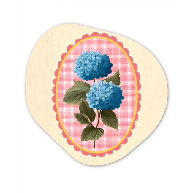 Bloemen - Blauw - Lijst - Bladeren Wandcirkel Organisch Forex 3mm klein -3d