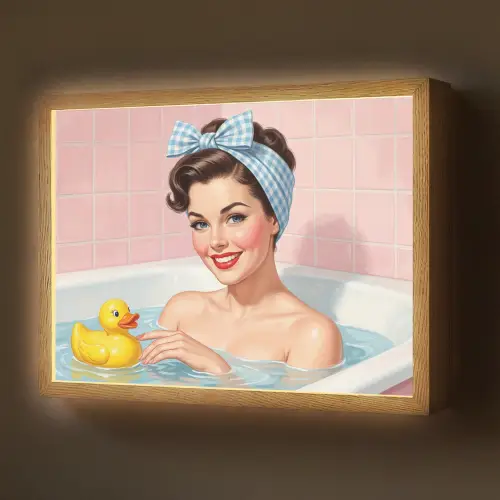 Badkamer - Eend - Blauw Light Box met batterij (Wandlamp) middel -z3d_website