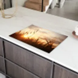 Riet - Gras - Zonsondergang - Natuur - Horizon Inductie beschermer vinyl 3mm klein -sfeer8