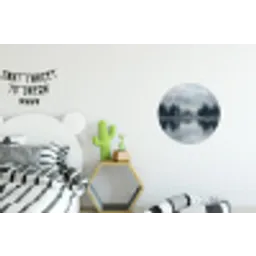 Bos - Meer - Mist - Natuur - Grijs Wandcirkel aluminium klein -kinderkamer