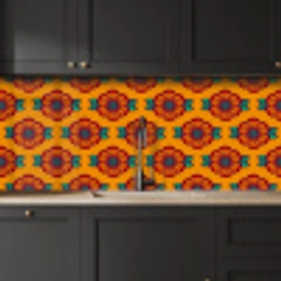 Design - Retro - Rozen - Oranje keuken achterwand 2 middel 871 -sfeer1