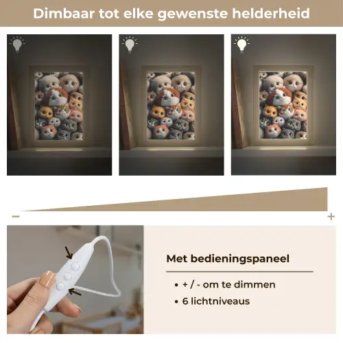 Poes - Kat - Design - Bruin - Grijs - Kids Light Box met kabel klein -USP_dimbaarNL