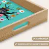 Kever - Bloemmotieven - Turquoise - Bladeren Dienblad Rechthoek middel -USP_HandgreepNL