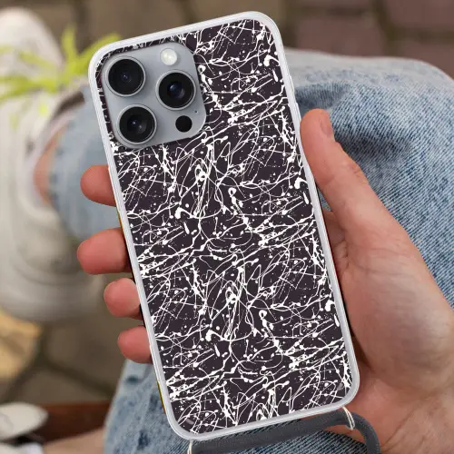 Spat - Waterverf - Wit Hoesje iPhone 16 Pro Max met koord klein 804 -sfeer3