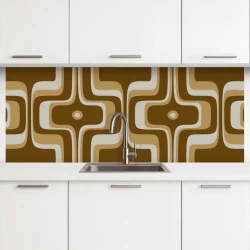 Retro - Design - Bruin keuken achterwand 2 middel 871 -3d