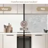 Grijs - Marmer - Mat keuken achterwand 2 middel 871 -voor-na2_NL
