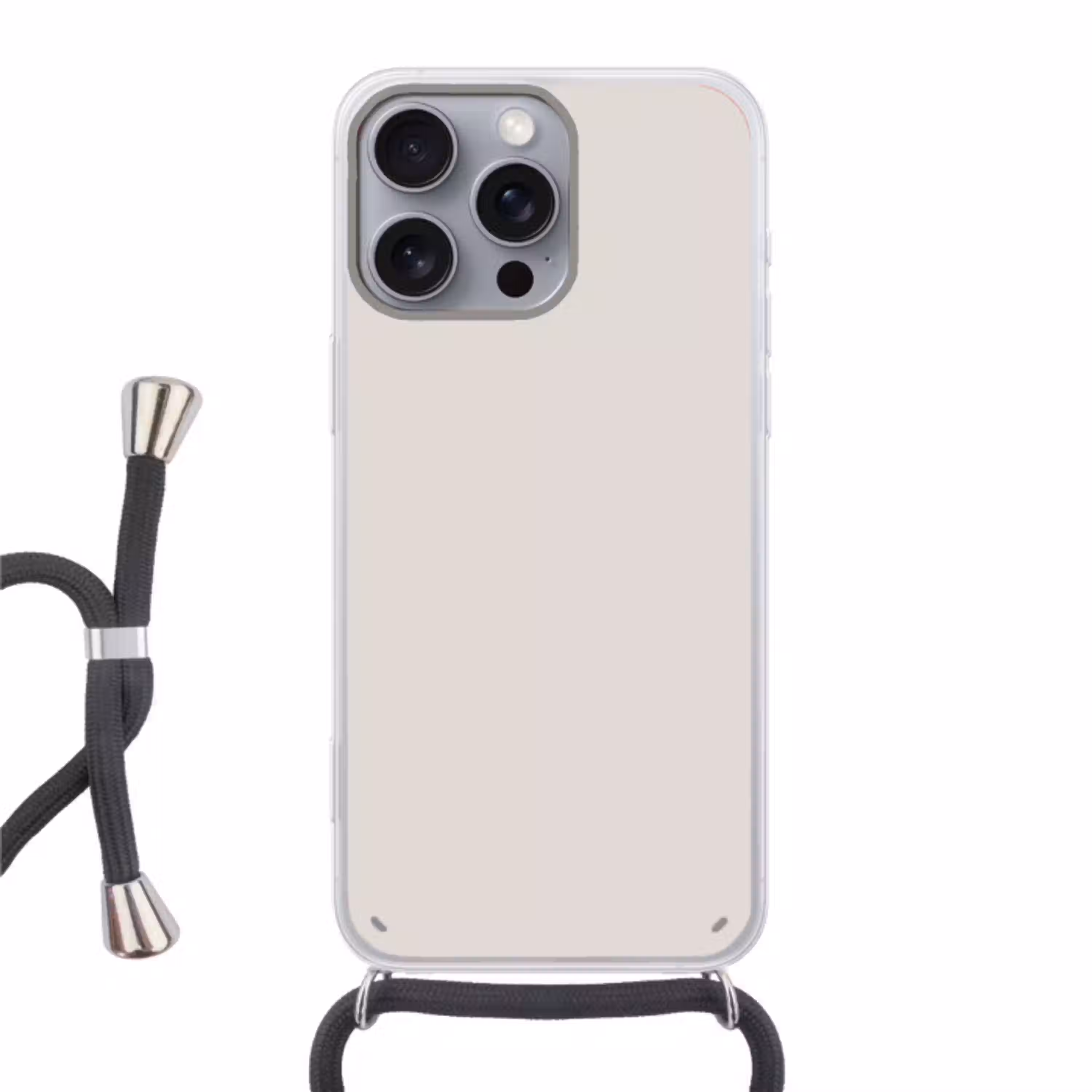 Silent - Sandstone - Grijs Hoesje iPhone 16 Pro Max met koord klein 804 -3d