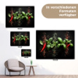 Chilipepers - Basilicum - Blaadjes - Rood tuinposter los doek klein -Xsfeer9_DE