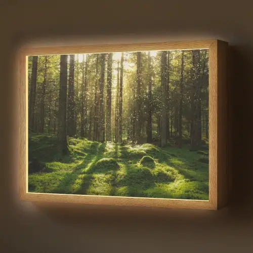 Bomen - Bos - Mos - Planten - Zon - Natuur Light Box met batterij (Wandlamp) middel -z3d_website