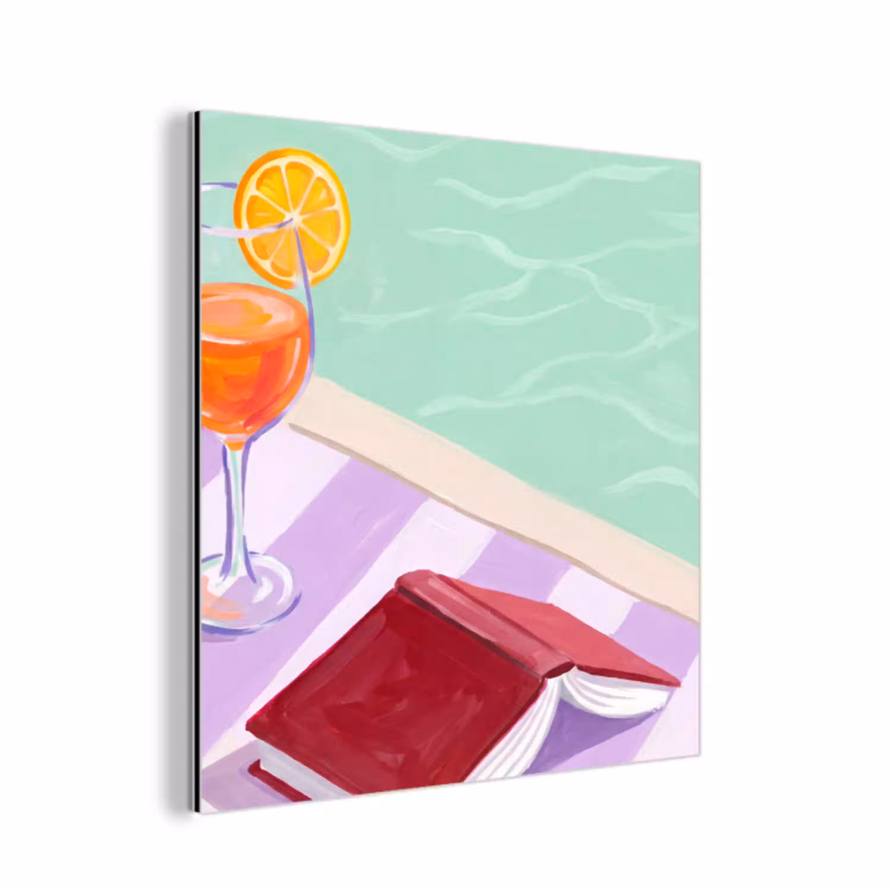 Cocktail - Zwembad - Zomer aluminium wit klein -3d
