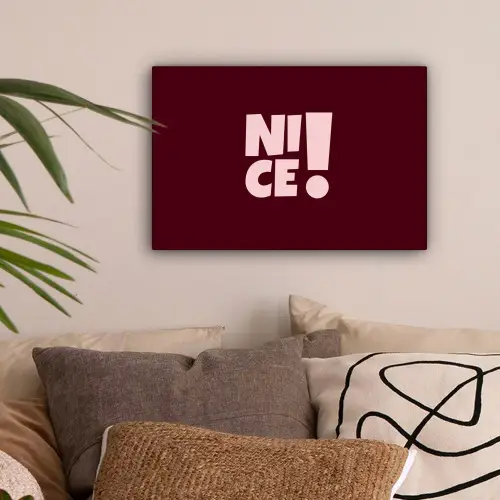Nice - Uitroepteken - Rood canvas 2cm klein -sfeer1