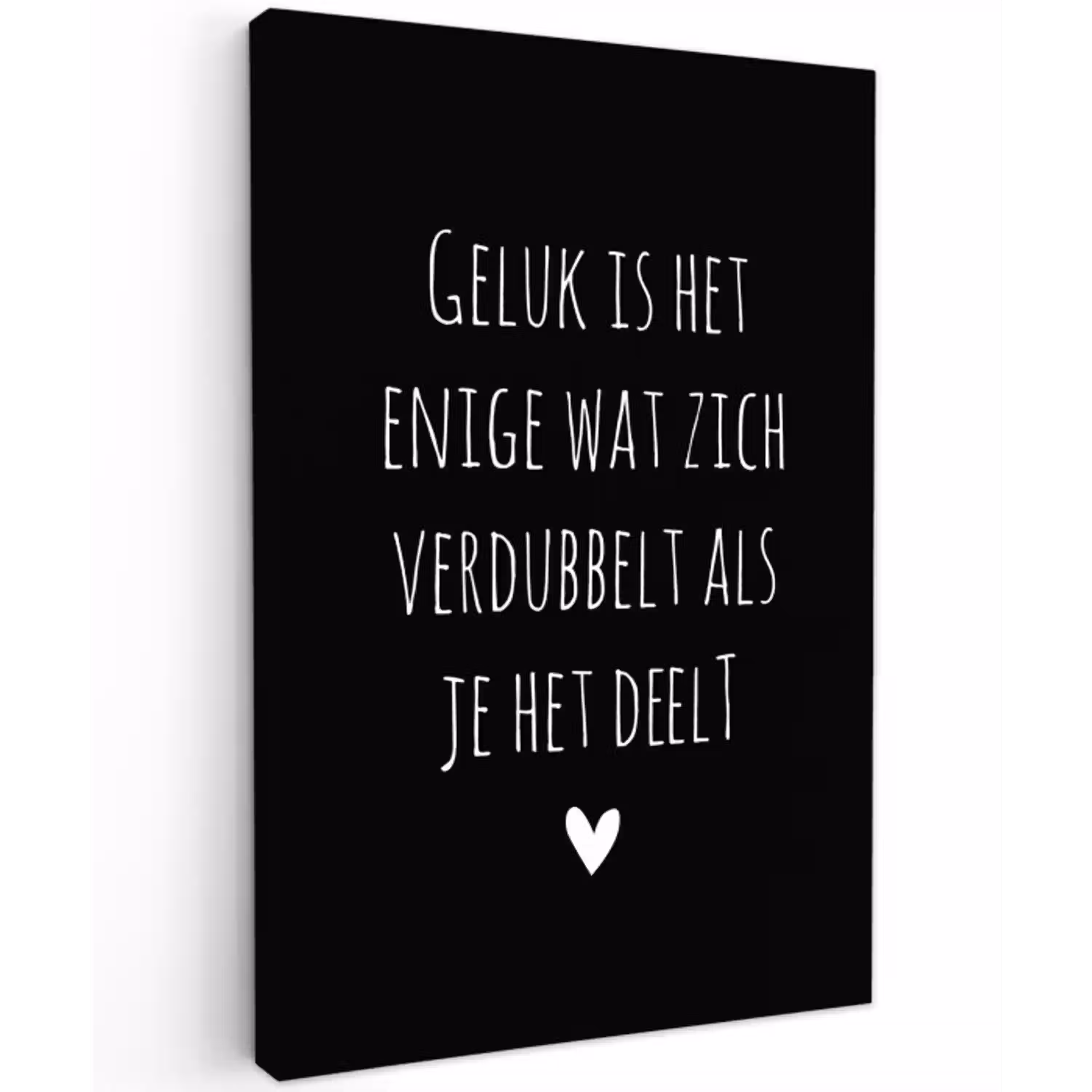 Geluk is het enige wat zich verdubbelt - Spreuken - Quotes Tuinposter op houten frame 2 cm dik klein -3d