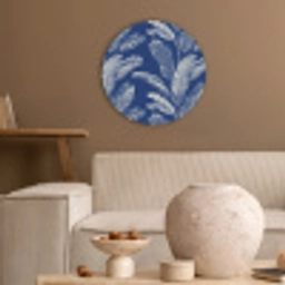 Blad - Palm - Blauw Akoestische PET Vilt - Rond klein 838 -sfeer1