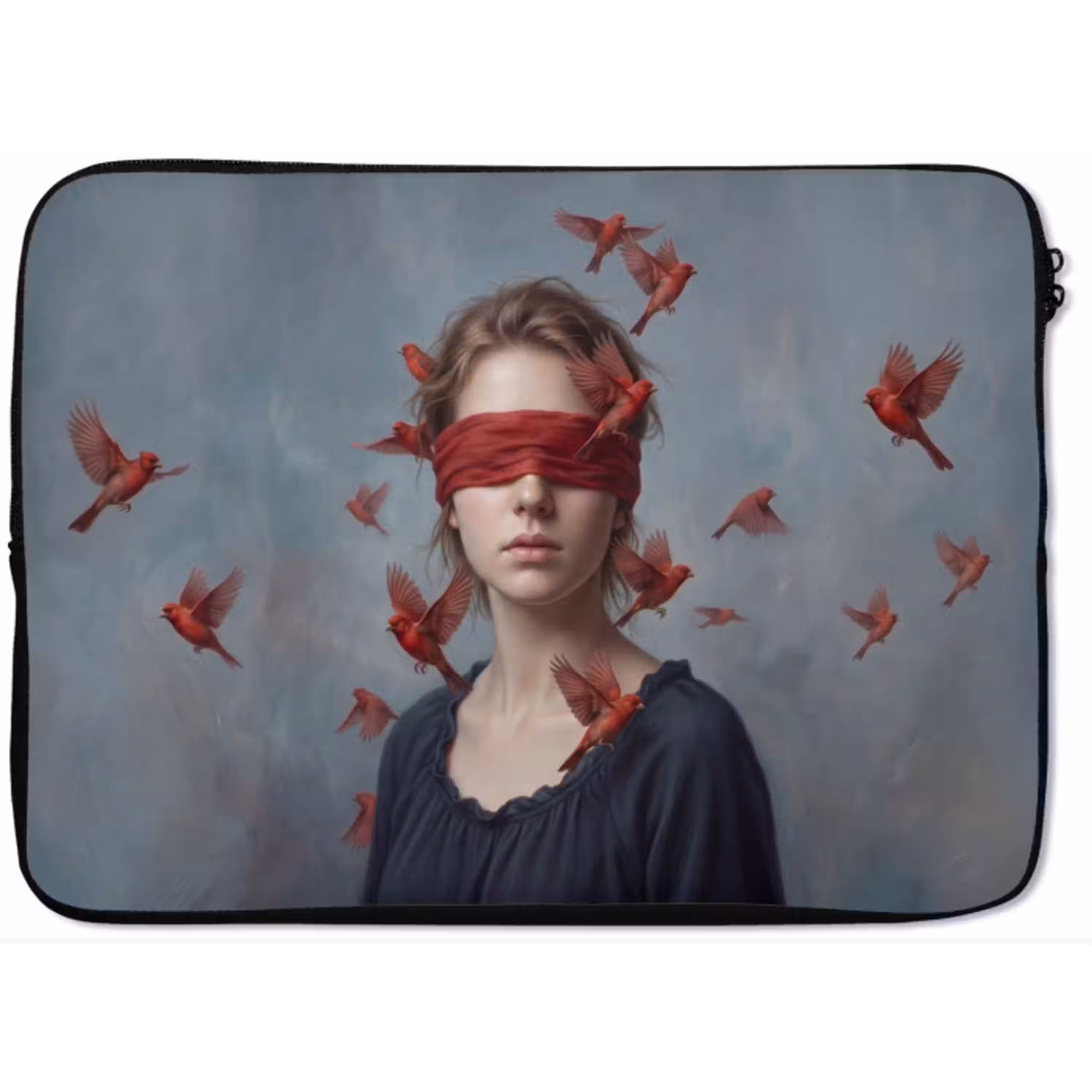 Portret - Krachtig - Rood laptophoes neopreen klein -zkaufland3dotto