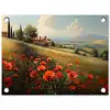 Klaprozen - Rood - Heuvels - Landschap tuinposter los doek klein -3d