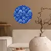 Bubbels - Patroon - Blauw Wandcirkel behangsticker klein -sfeer1