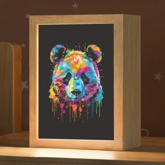 Nachtlampje - Panda - Dieren - Kleur - Verf - Zwart