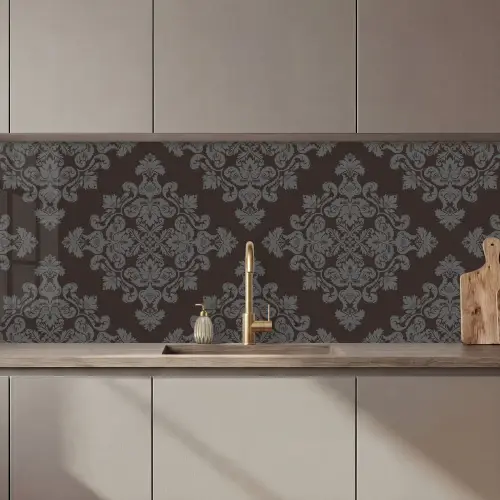 Bruin - Grijs - Sierlijk - Patroon keuken achterwand 2 middel 871 zz_3dshopping