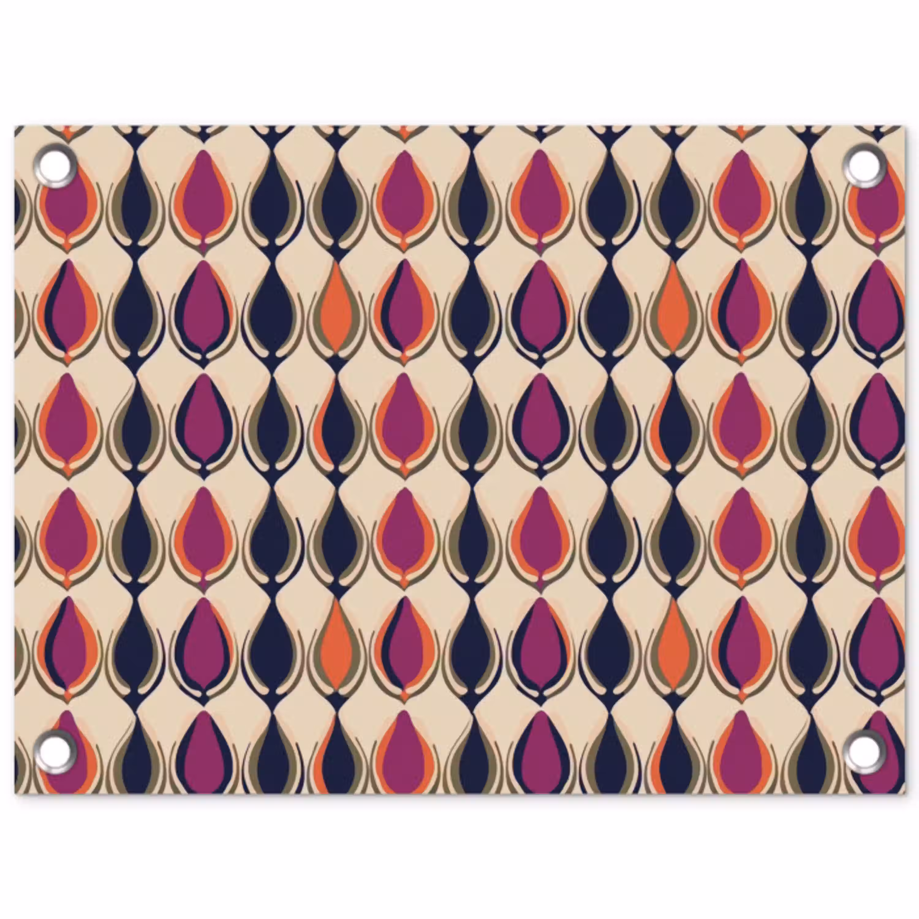 Vintage - Retro - Kleurrijk tuinposter los doek klein 239 -3d