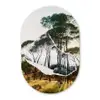 Italiaans landschap parasoldennen - Kunst - Hendrik Voogd - Schilderij - Zwart wit - Oude meesters Wandcirkel Ovaal Forex klein -3d