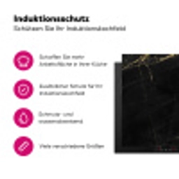Marmer - Zwart - Goud - Chic - Marmerlook - Design Inductie beschermer vinyl 3mm klein -zzzzzzz-lf-ups