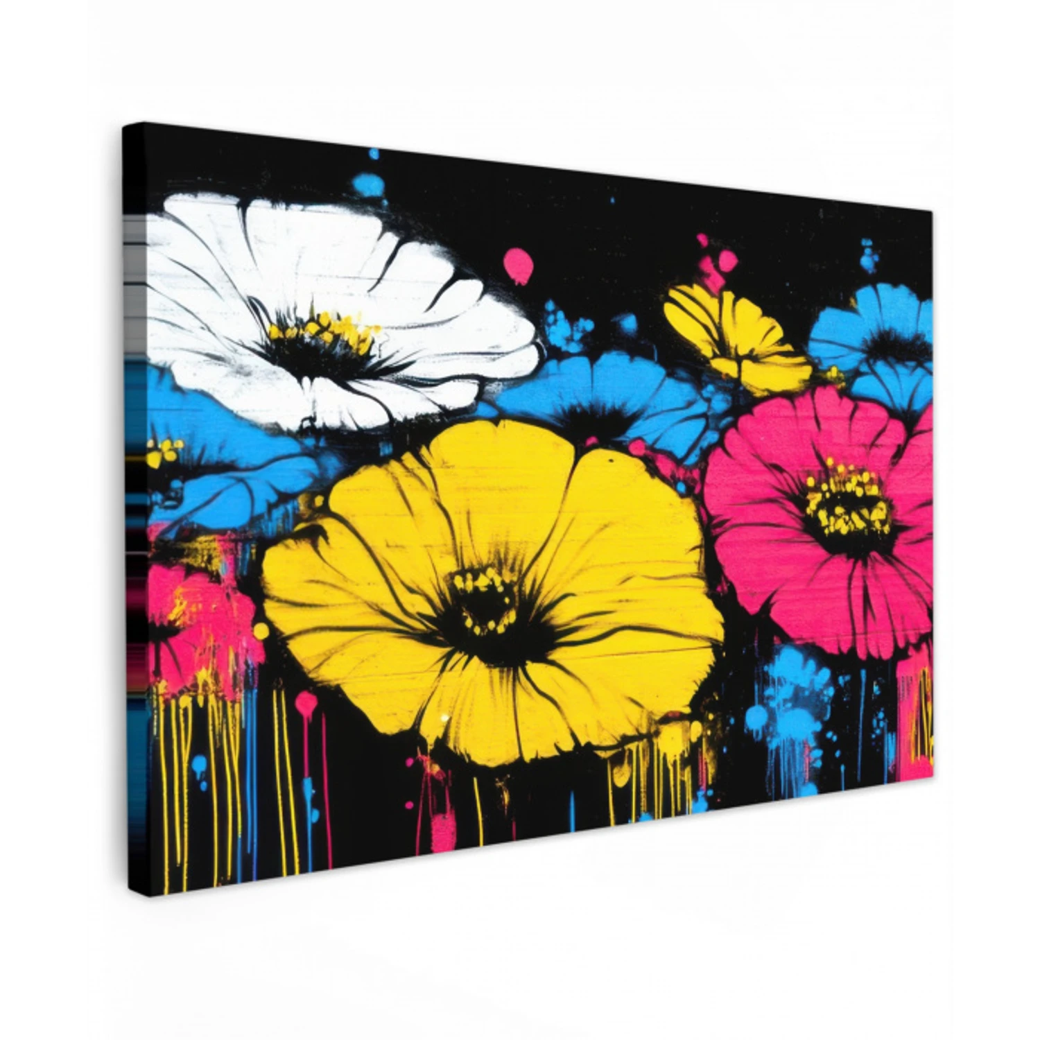 Graffiti - Bloemen - Kleur canvas 2cm klein -z3d